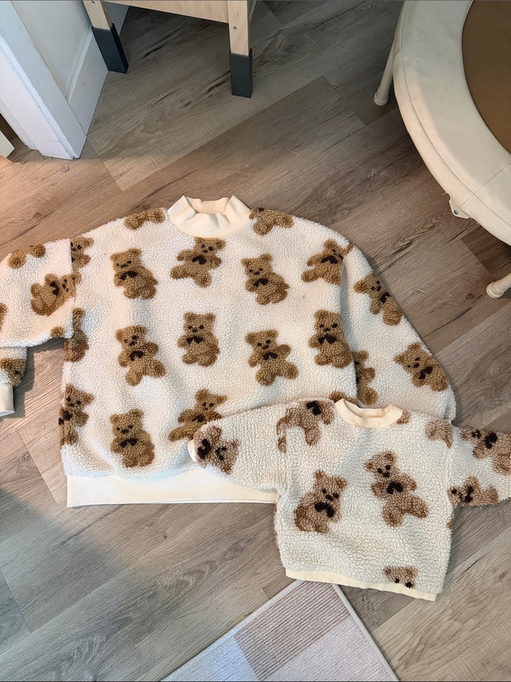 Cozy mommy and me Teddy Sherpa Top - Cream/Brown